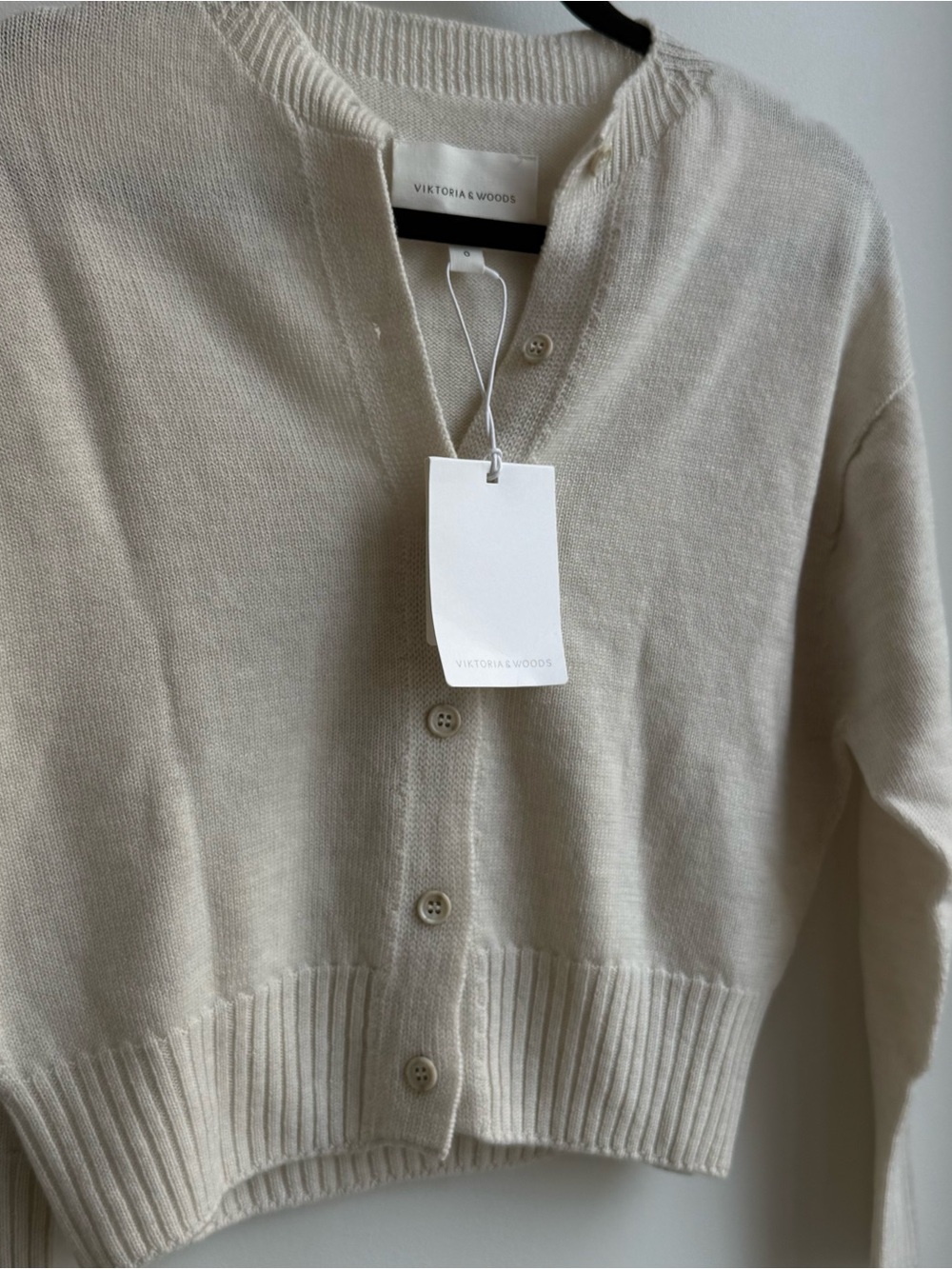 Viktoria & Woods Hart Merino Cardigan - Ivory Cream - Picture 4 of 6